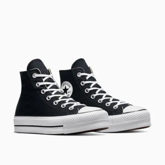 Converse Chuck Taylor All Star Lift Platform Canvas Black High-Top Sneakers 8 - Picture 1 of 11